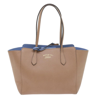 GUCCI Swing Tote Bag Leather Beige 354408  61085