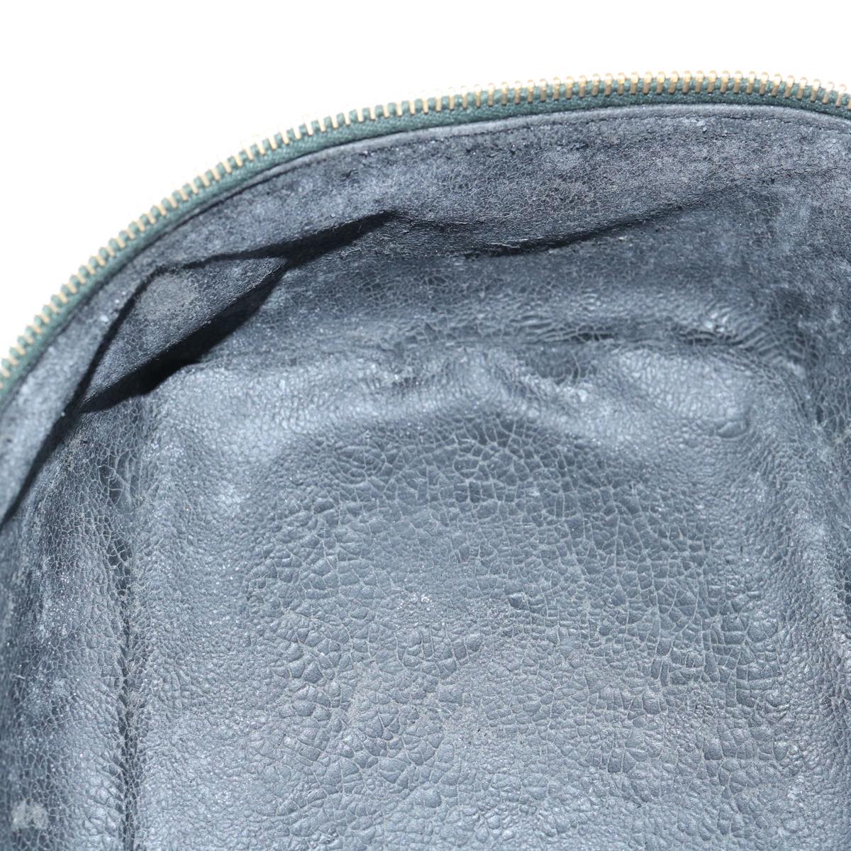 GUCCI Bamboo Vanity Cosmetic Pouch Patent leather Green 032 1956 0150  61086