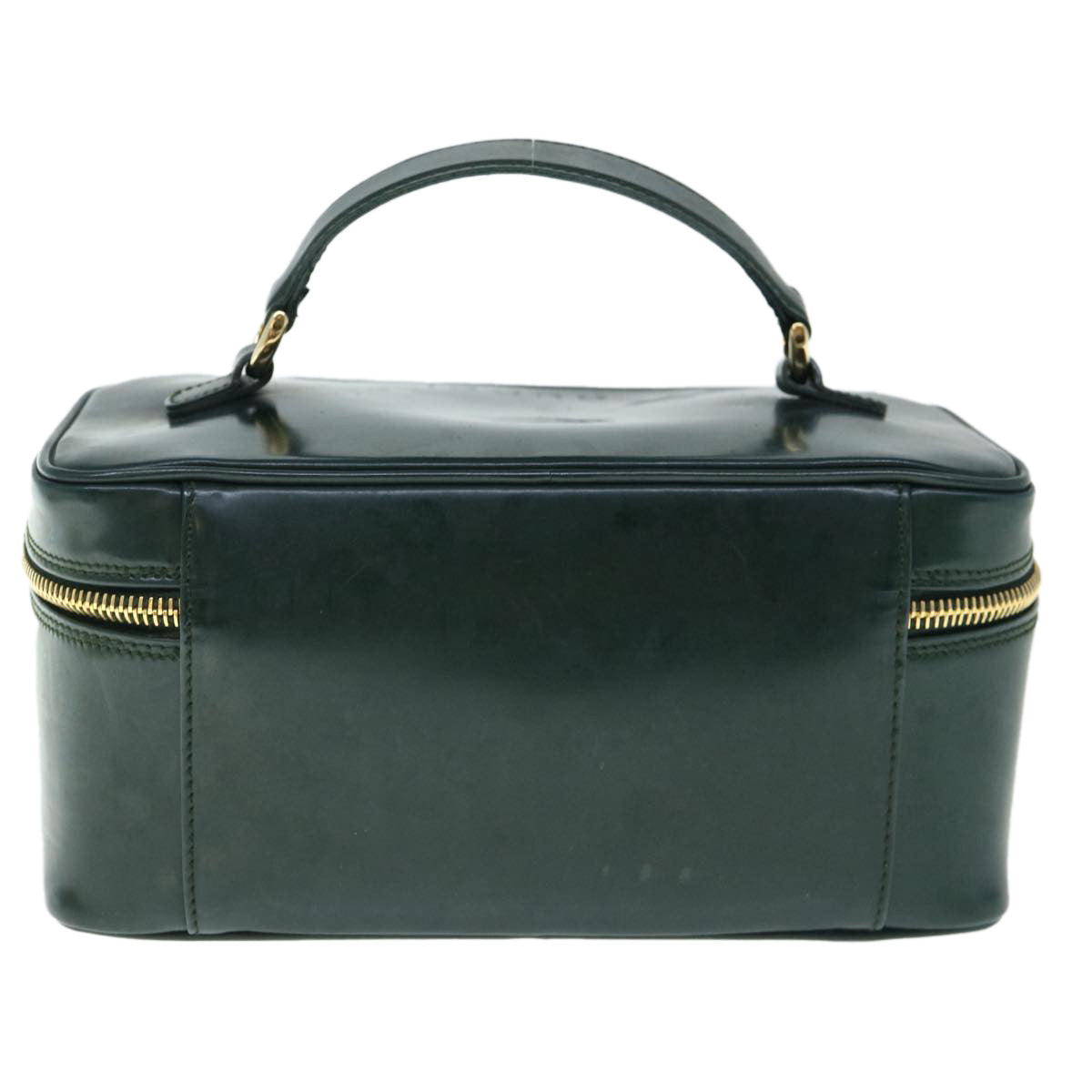 GUCCI Bamboo Vanity Cosmetic Pouch Patent leather Green 032 1956 0150  61086