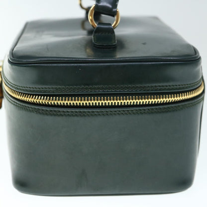 GUCCI Bamboo Vanity Cosmetic Pouch Patent leather Green 032 1956 0150  61086