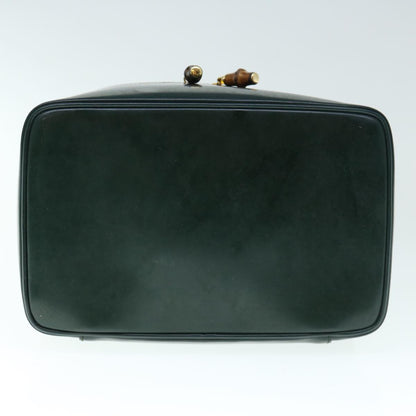 GUCCI Bamboo Vanity Cosmetic Pouch Patent leather Green 032 1956 0150  61086