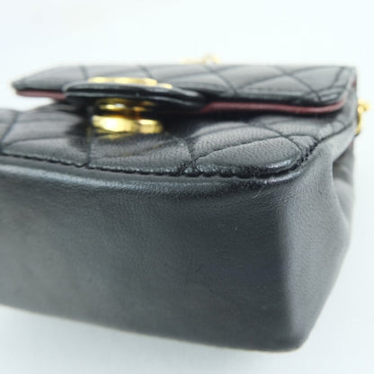 Chanel Quilted Leather Chain Pochette Leather Vanity Bag in New Condition