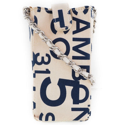 Chanel No5 Canvas Phone Holder Canvas Shoulder Bag in New Condition