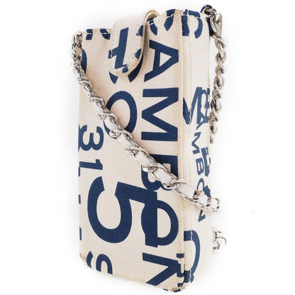Chanel No5 Canvas Phone Holder Canvas Shoulder Bag in New Condition