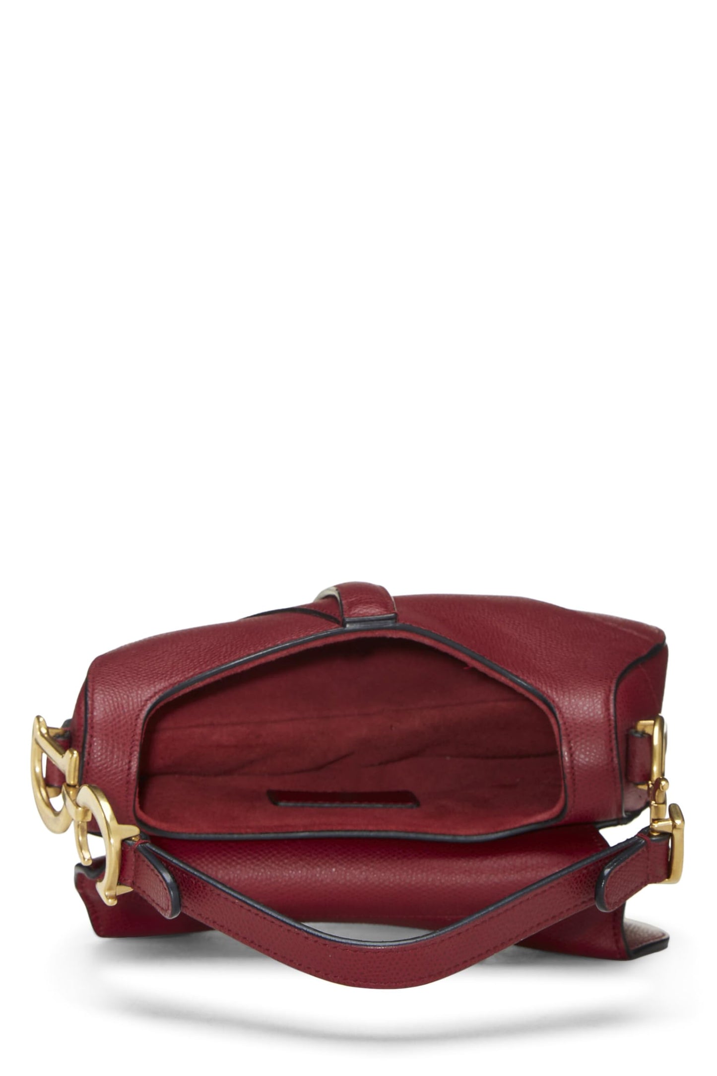 Dior, Burgundy Calfskin Saddle Bag Mini, Burgundy