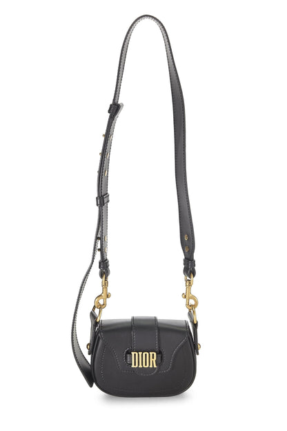 Dior, Black Calfskin D-Fence Saddle Mini, Black