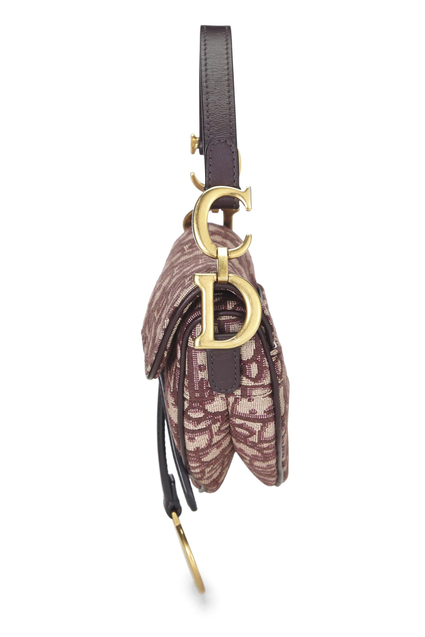 Dior, Burgundy Oblique Saddle Bag Mini, Burgundy