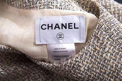 Chanel Beige Tweed Jacket SZ 38
