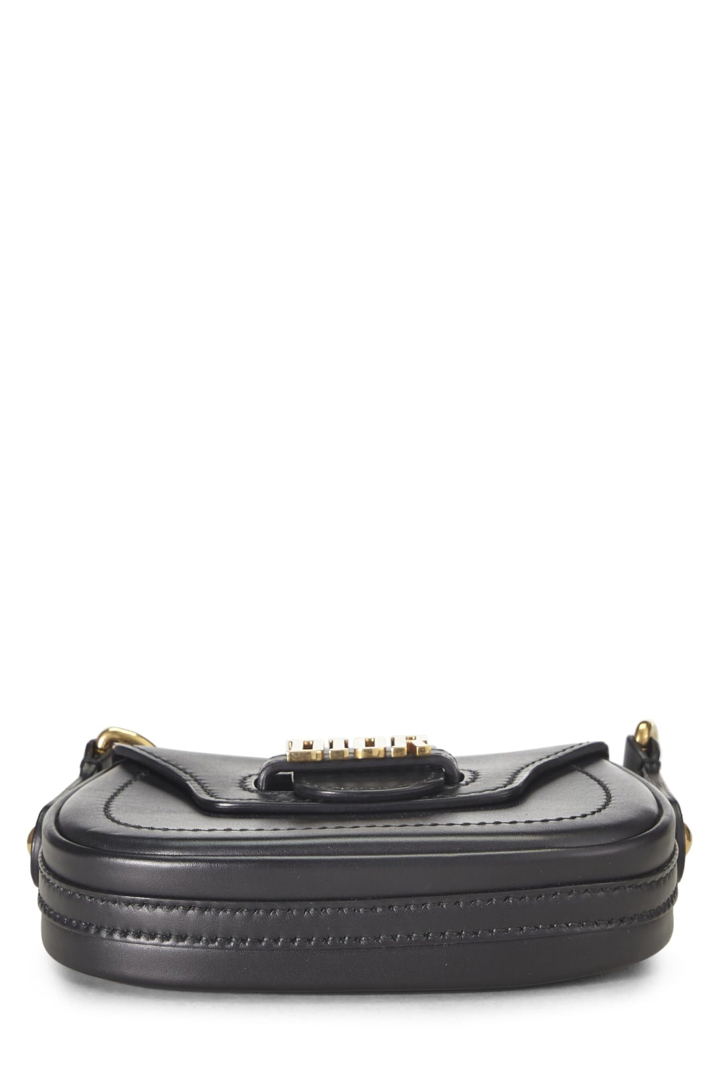 Dior, Black Calfskin D-Fence Saddle Mini, Black