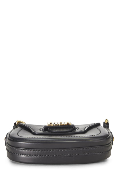 Dior, Black Calfskin D-Fence Saddle Mini, Black