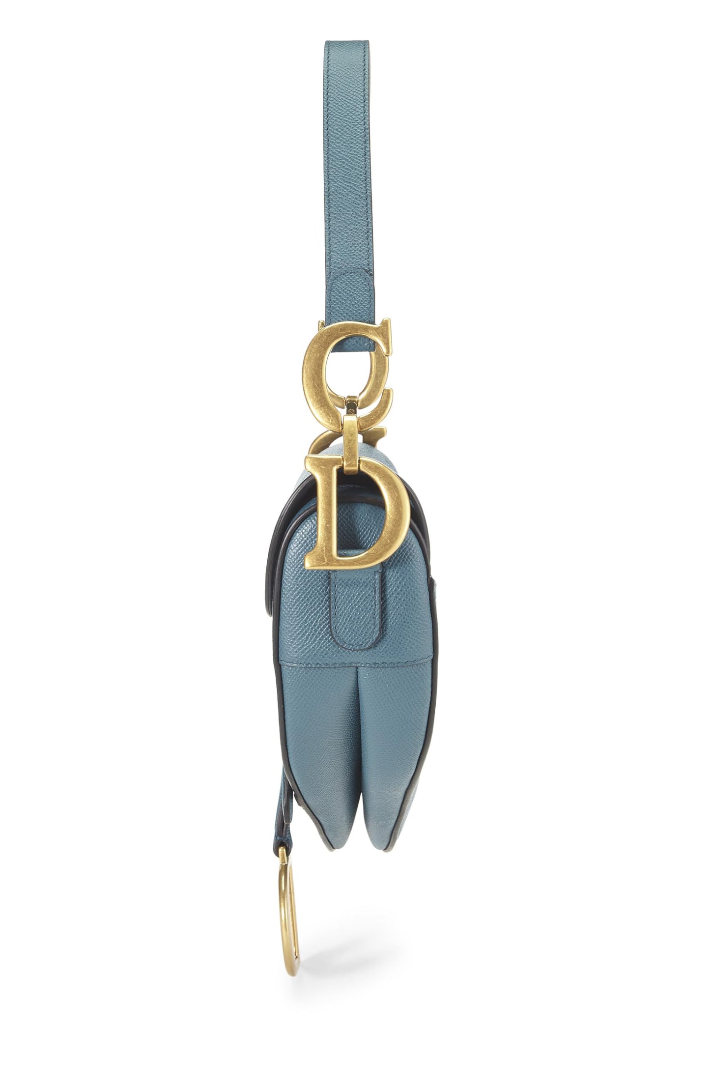 Dior, Blue Grained Calfskin Saddle Bag, Blue