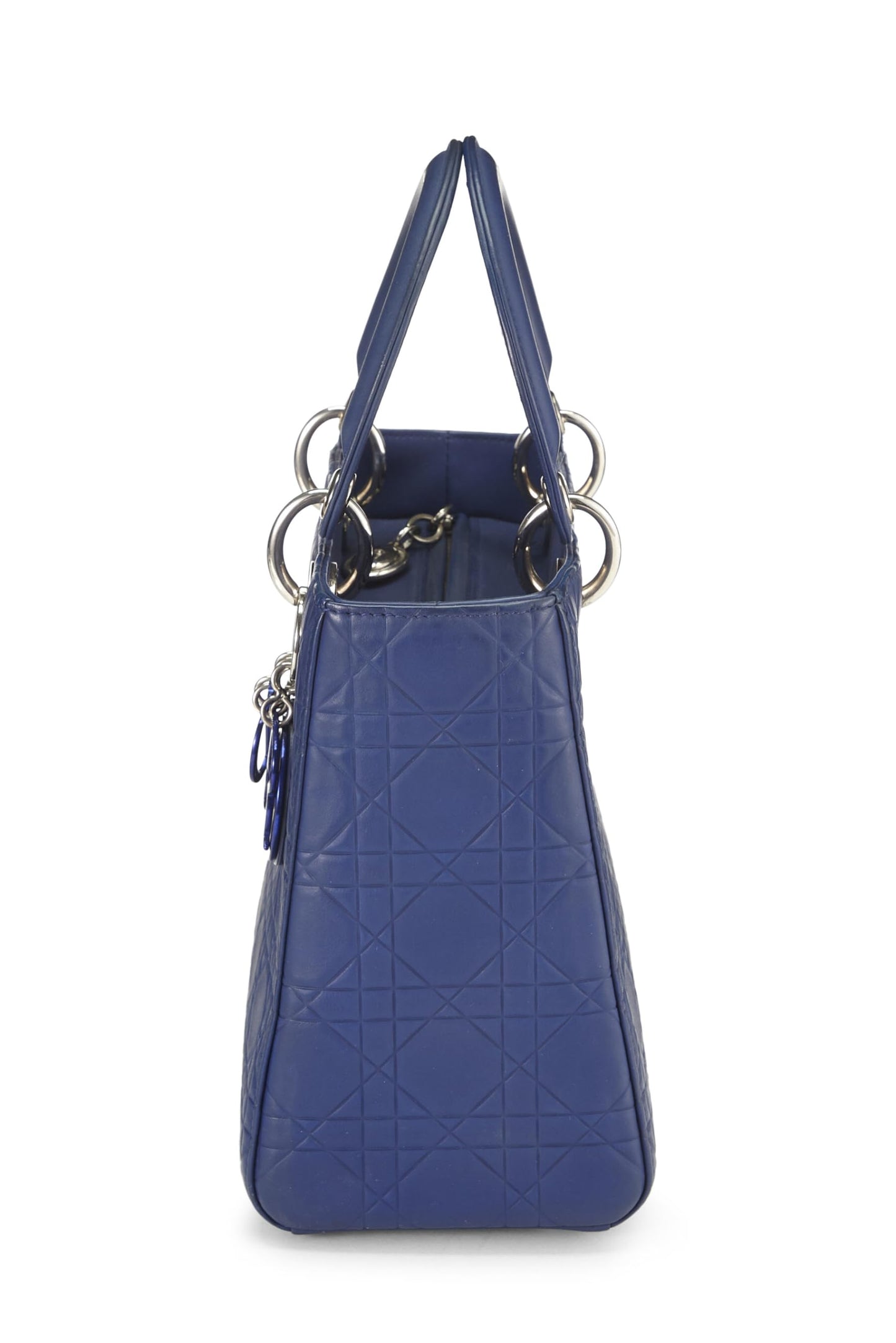 Dior, Matte Blue Cannage Calfskin Lady Dior Medium, Blue