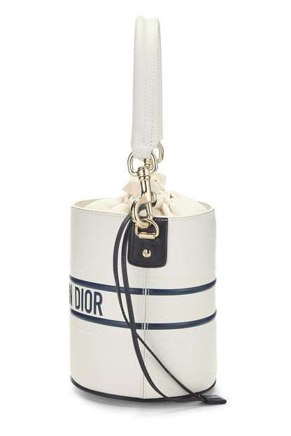 Dior, White Calfskin Vibe Bucket Bag Micro, White