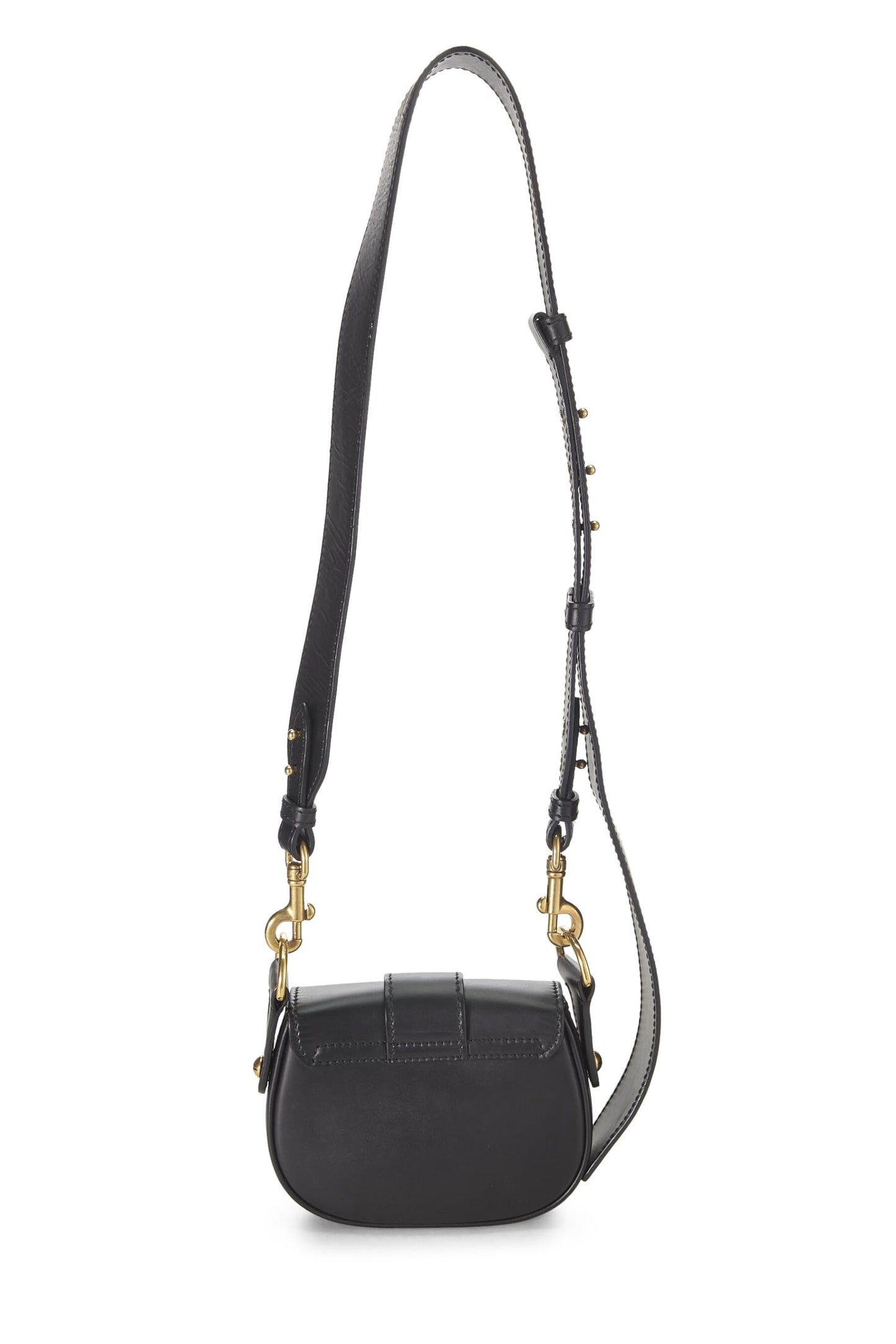 Dior, Black Calfskin D-Fence Saddle Mini, Black