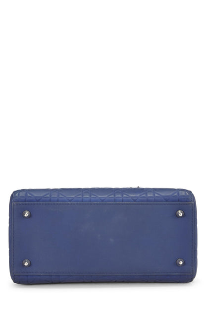 Dior, Matte Blue Cannage Calfskin Lady Dior Medium, Blue