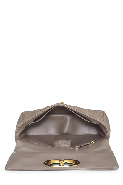 Dior, Beige Cannage Calfskin Caro Bag Medium, Grey