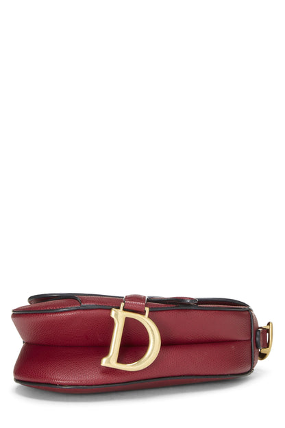 Dior, Burgundy Calfskin Saddle Bag Mini, Burgundy