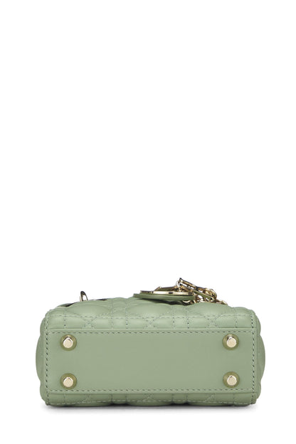 Dior, Green Lambskin Leather Lady Dior Micro, Green