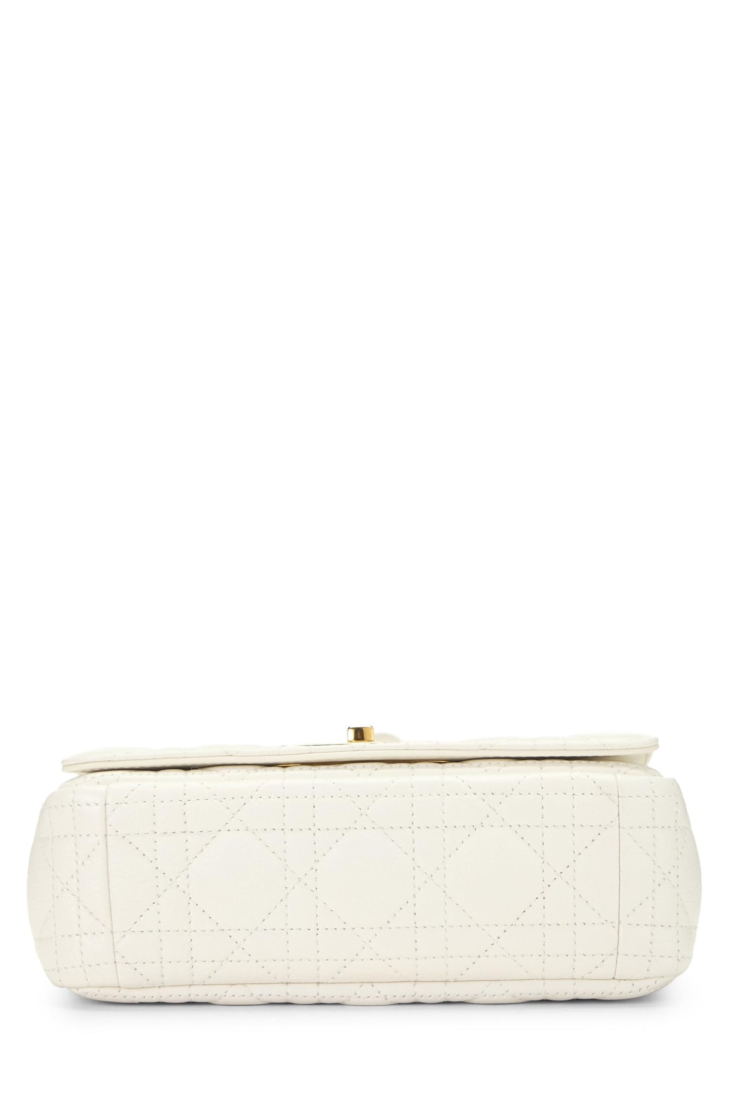 Dior, White Cannage Calfskin Caro Bag Small, White