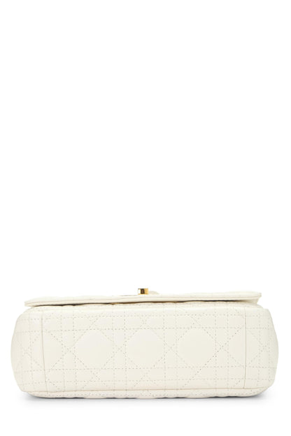 Dior, White Cannage Calfskin Caro Bag Small, White