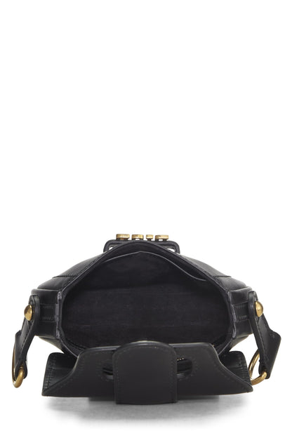 Dior, Black Calfskin D-Fence Saddle Mini, Black