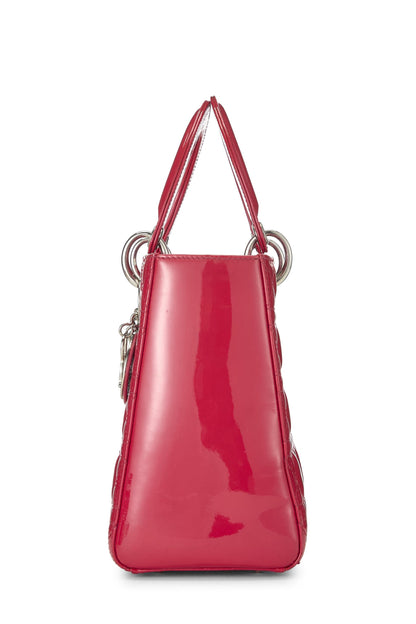 Dior, Red Patent Leather Lady Dior Medium, Pink