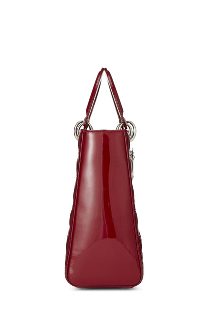 Dior, Red Cannage Patent Leather Lady Dior Large, Red