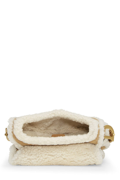 Dior, Beige Shearling Saddle Bag, Brown
