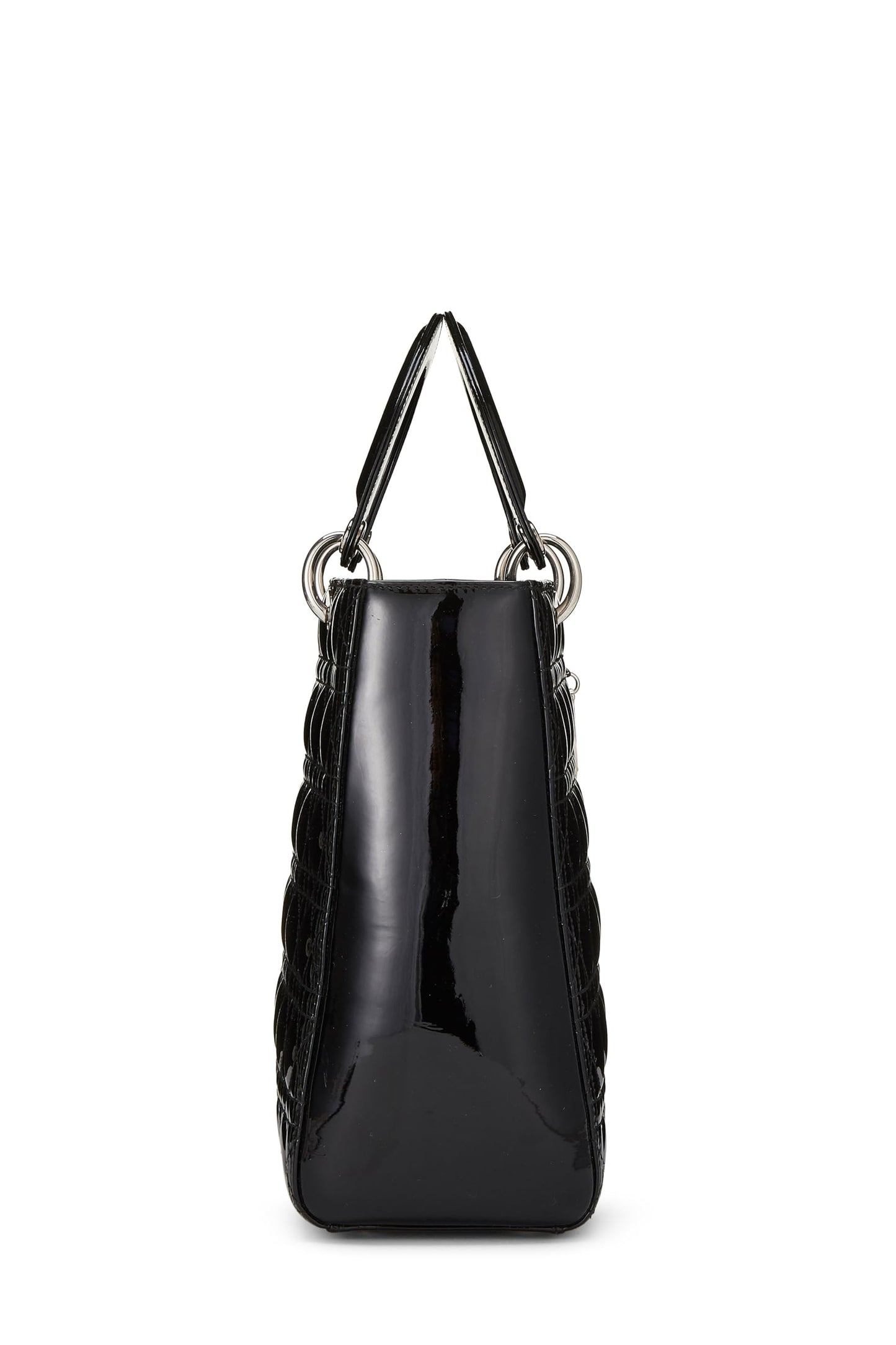 Dior, Black Cannage Patent Leather Lady Dior Large, Black