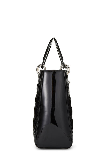 Dior, Black Cannage Patent Leather Lady Dior Large, Black