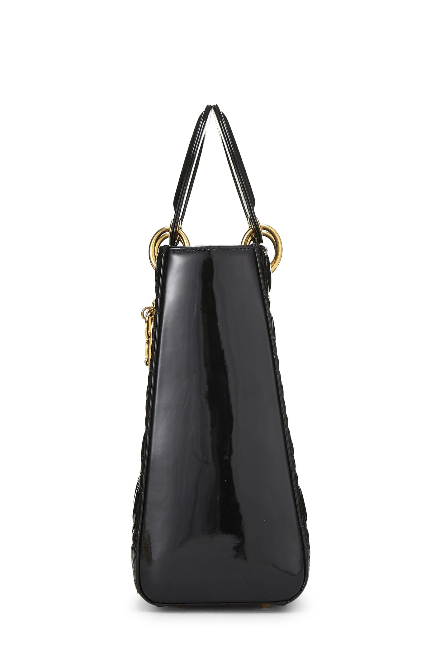 Dior, Black Cannage Patent Leather Lady Dior Large, Black