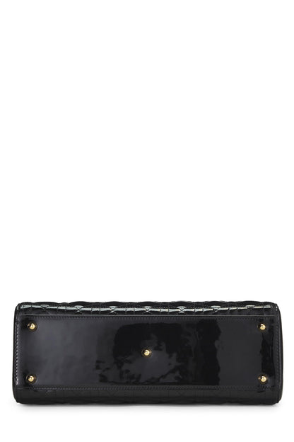 Dior, Black Cannage Patent Leather Lady Dior Large, Black