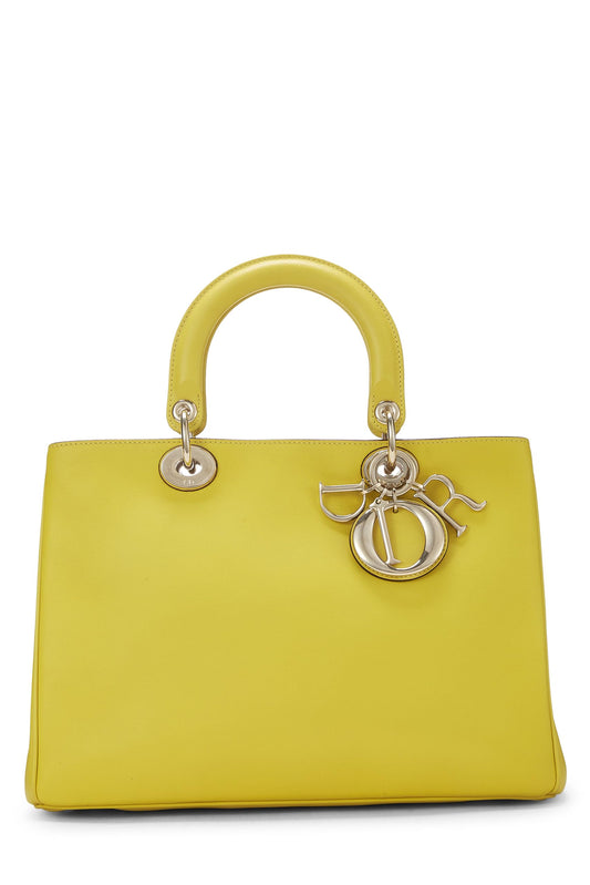 Dior, Yellow Leather Diorissimo Medium, Yellow