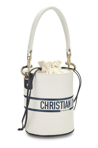 Dior, White Calfskin Vibe Bucket Bag Micro, White
