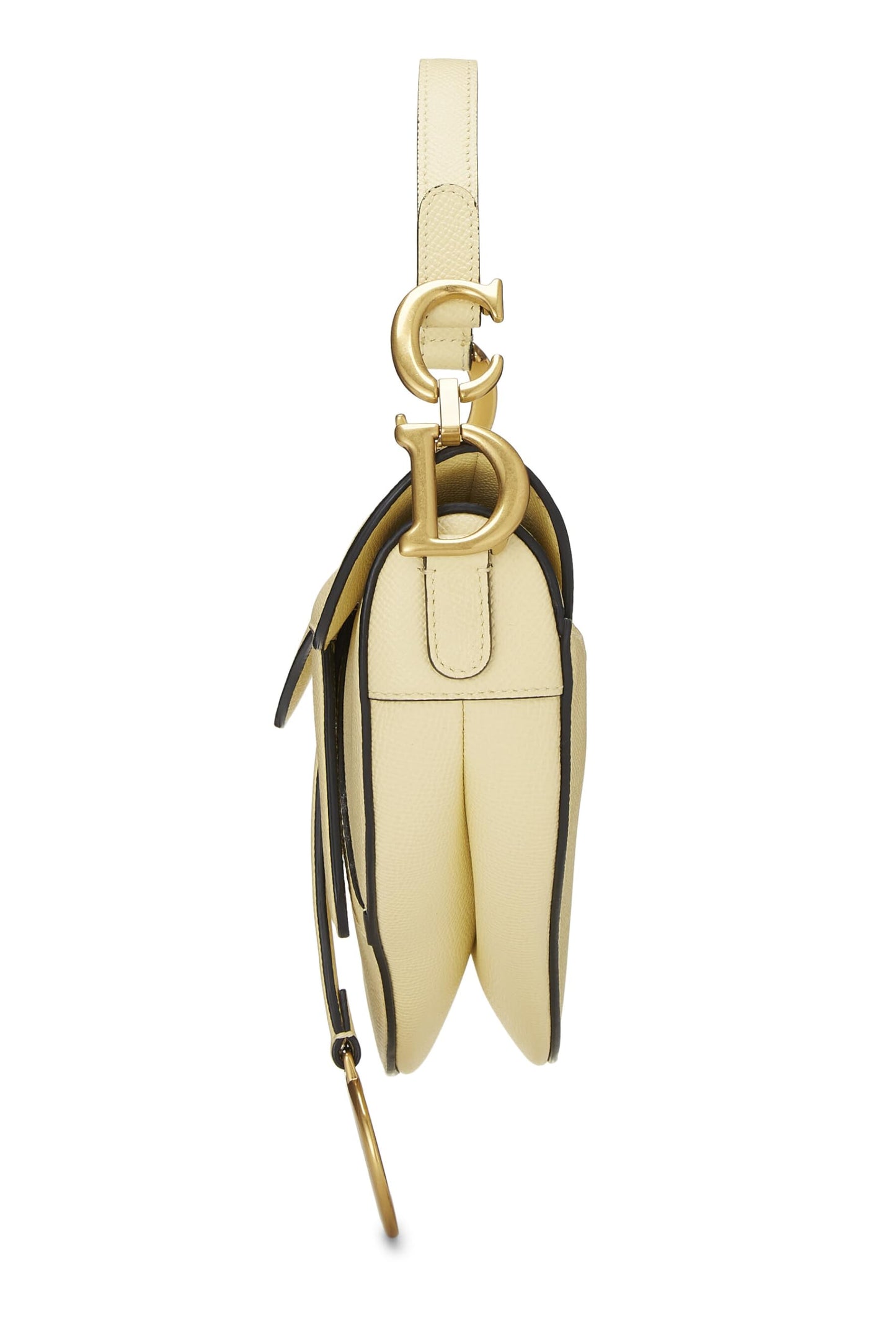 Dior, Cream Leather Saddle Bag Mini, Yellow