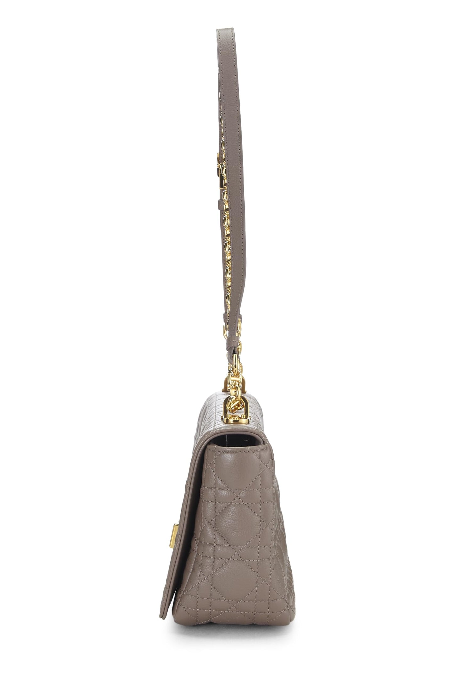 Dior, Beige Cannage Calfskin Caro Bag Medium, Grey