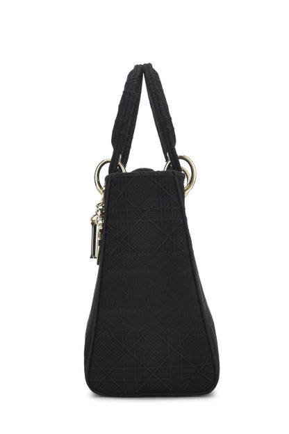 Dior, Black Cannage Canvas Lady D-Lite Medium, Black
