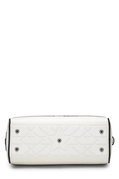 Dior, White & Black Leather Vibe Bowling Bag Small, White