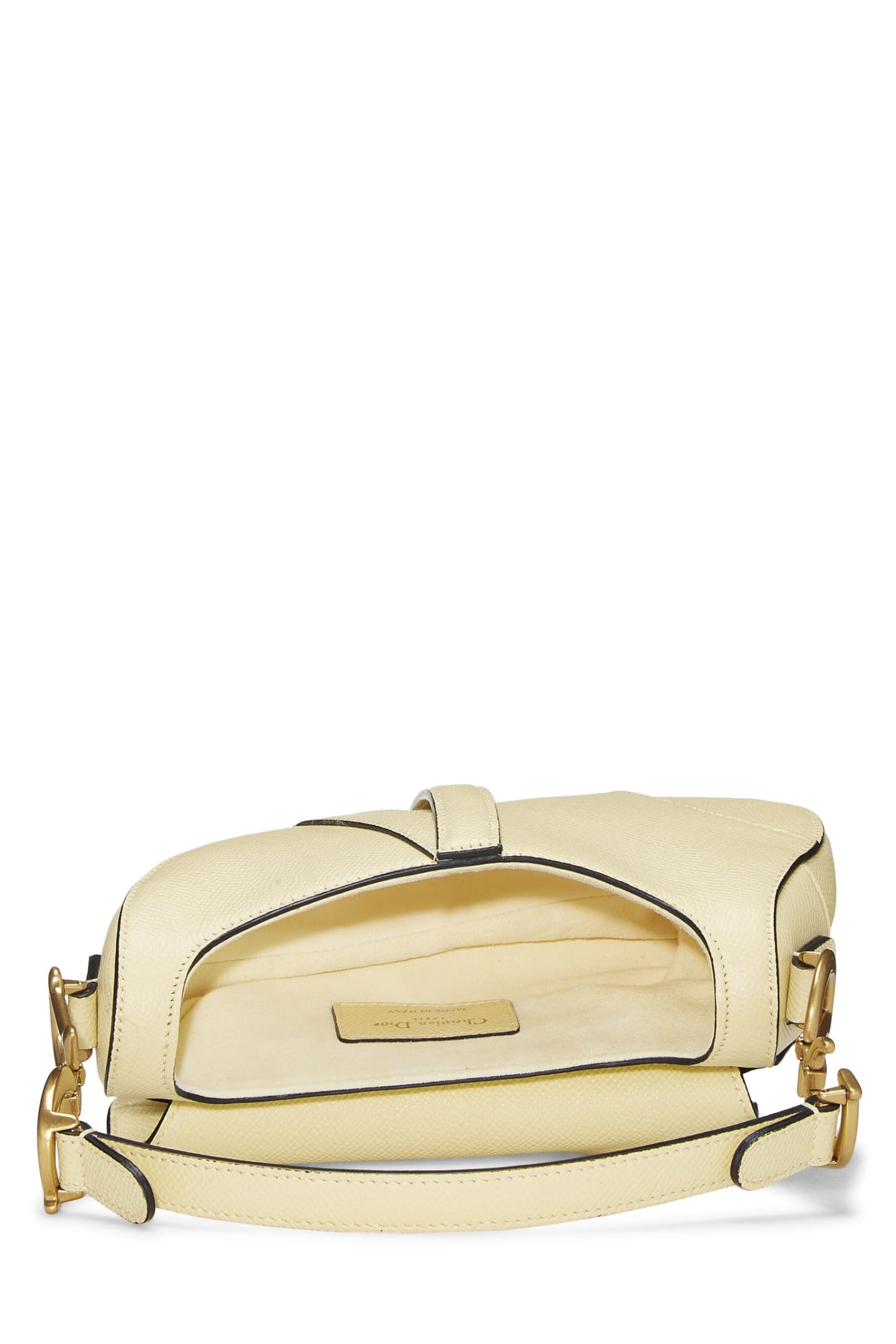 Dior, Cream Leather Saddle Bag Mini, Yellow