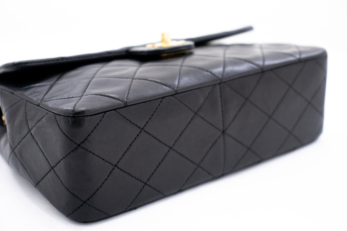 CHANEL Mini Square Small Chain Shoulder Bag Crossbody Black Quilt k83