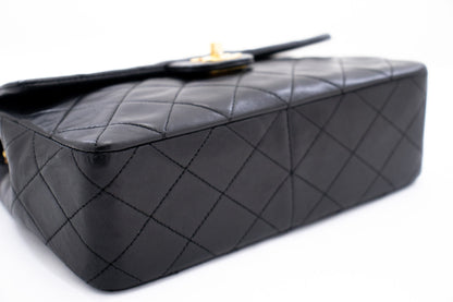 CHANEL Mini Square Small Chain Shoulder Bag Crossbody Black Quilt k83