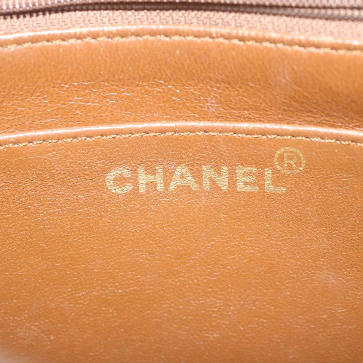 CHANEL Chain Shoulder Bag Canvas Brown CC 62565A