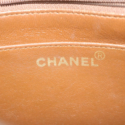 CHANEL Chain Shoulder Bag Canvas Brown CC 62565A