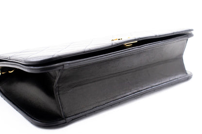 CHANEL Full Flap Chain Shoulder Bag Clutch Black Quilted Lambskin k78