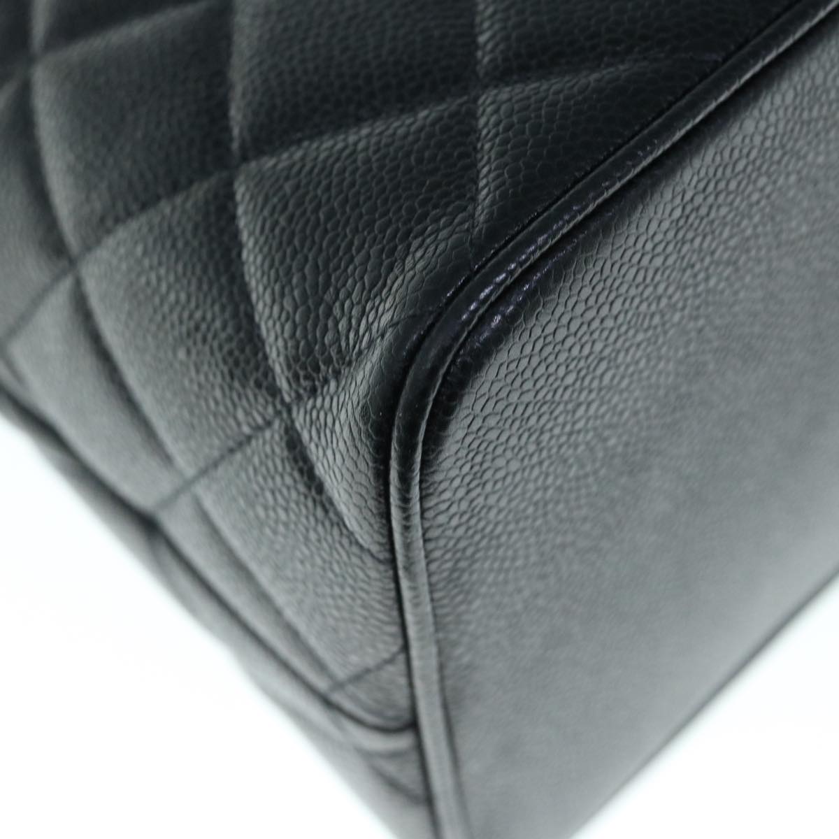 CHANEL Tote Bag Caviar Skin Standard Black CC 62895SA
