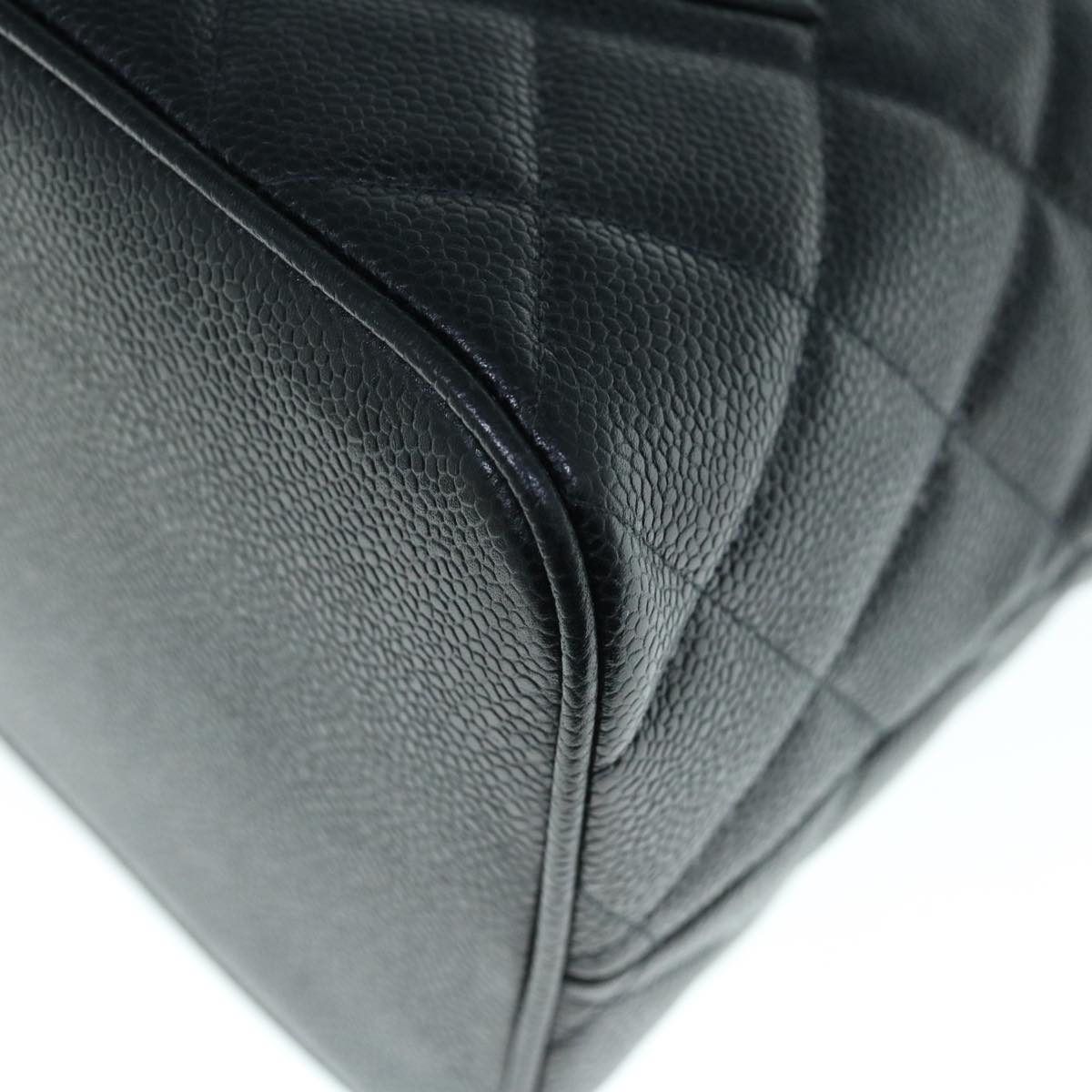 CHANEL Tote Bag Caviar Skin Standard Black CC 62895SA