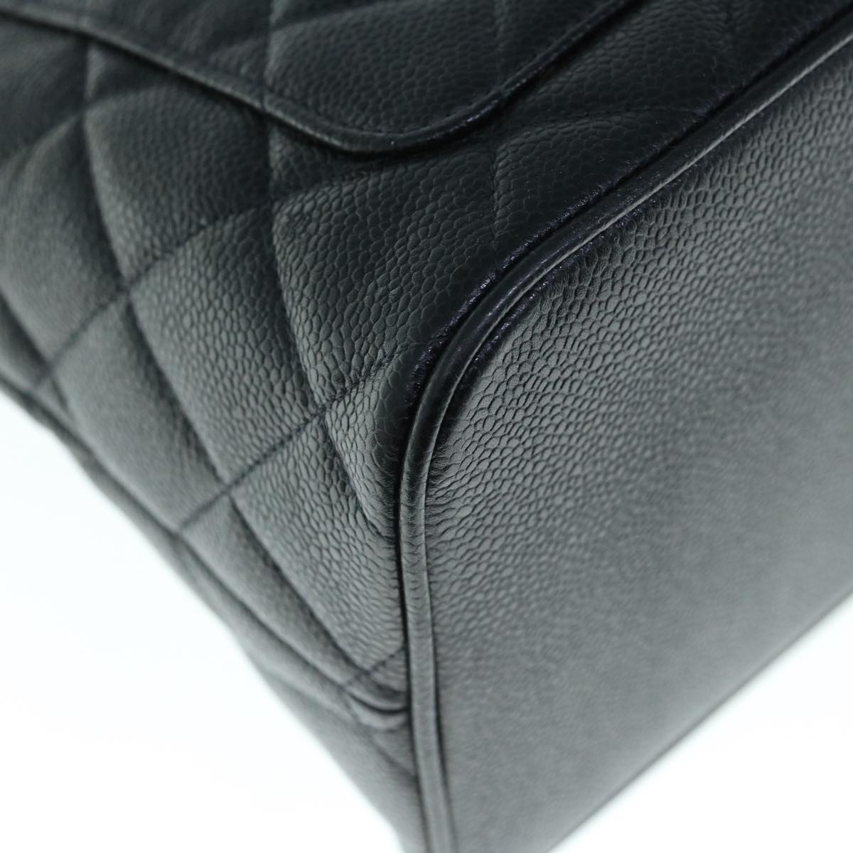 CHANEL Tote Bag Caviar Skin Standard Black CC 62895SA
