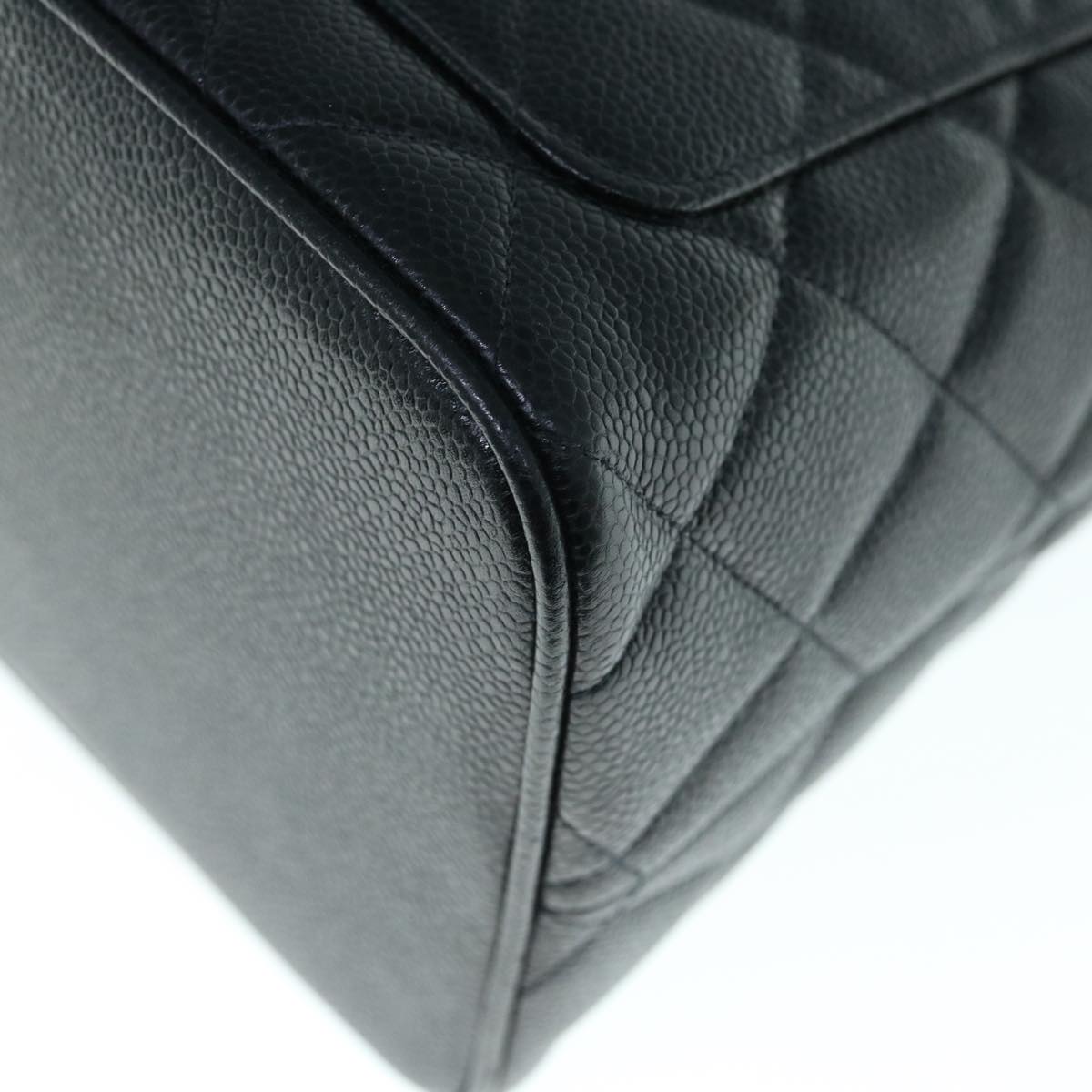 CHANEL Tote Bag Caviar Skin Standard Black CC 62895SA
