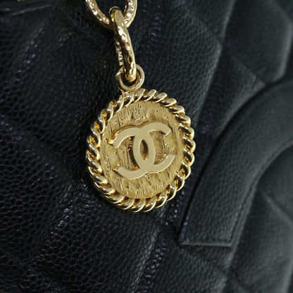 CHANEL Tote Bag Caviar Skin Standard Black CC 62895SA