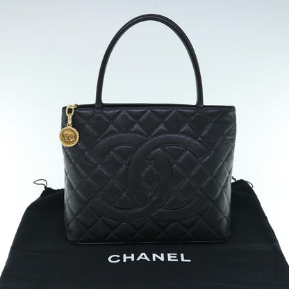 CHANEL Tote Bag Caviar Skin Standard Black CC 62895SA